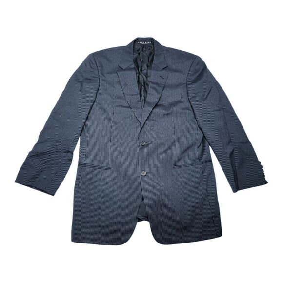 BOSS Hugo Boss Blue Pin Striped Wool Super 100 Jacket Sport Coat Blazer Size 40R - Picture 1 of 4